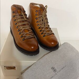 Brunello Cucinelli Men's Tan Leather Boots. New with box!